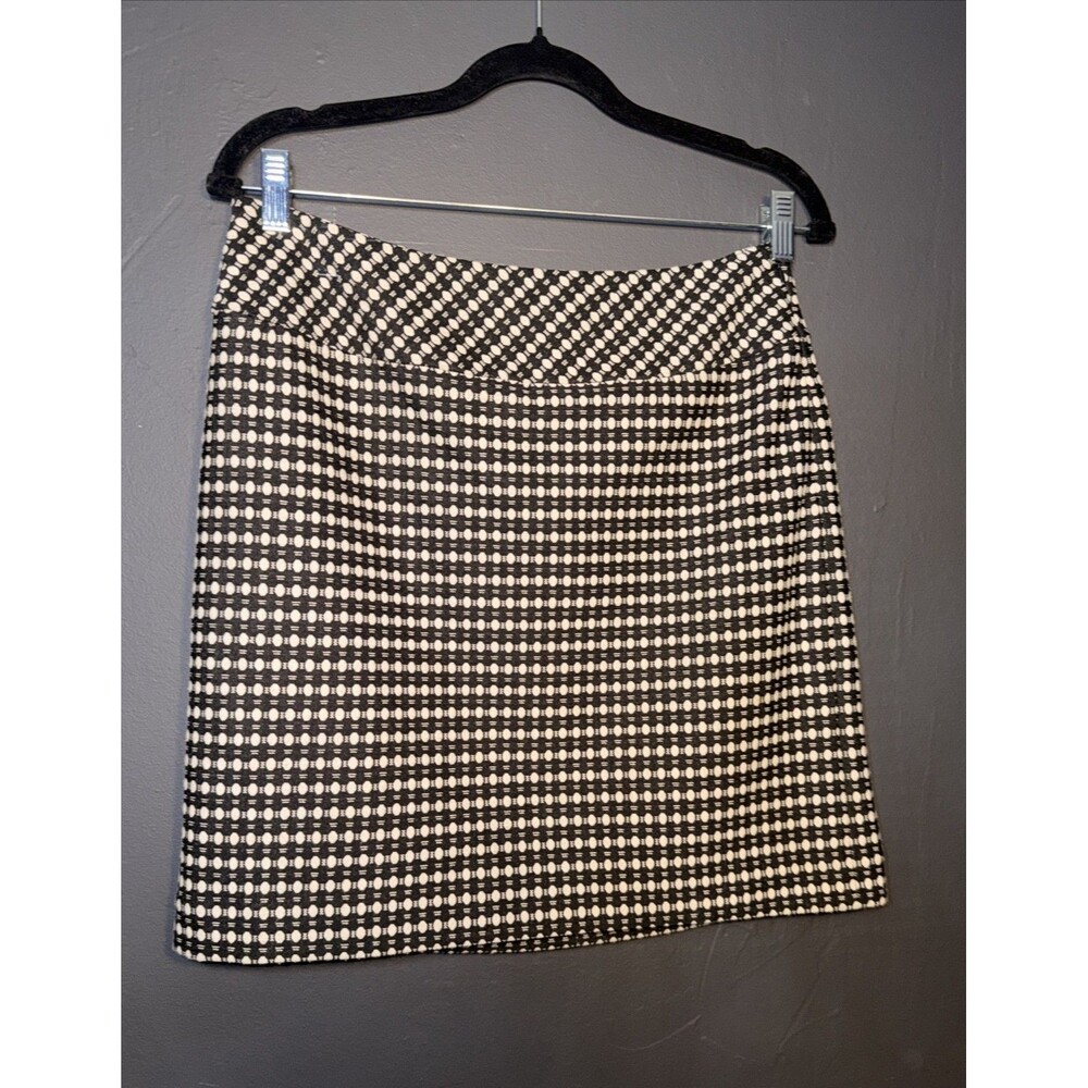 Ann Taylor Loft Womens 4 Black Printed Pencil Skirt Prep Clueless